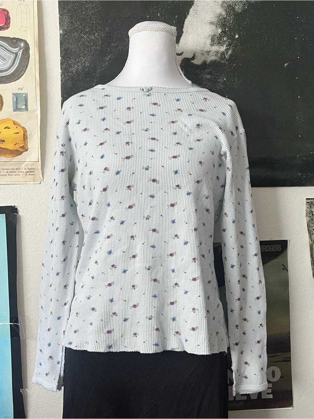 🌸 Y2K Floral Waffle Knit Thermal 🌸